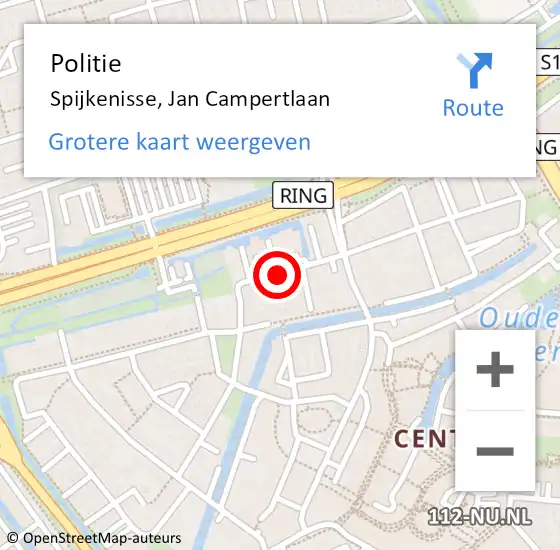 Locatie op kaart van de 112 melding: Politie Spijkenisse, Jan Campertlaan op 27 juli 2024 17:44