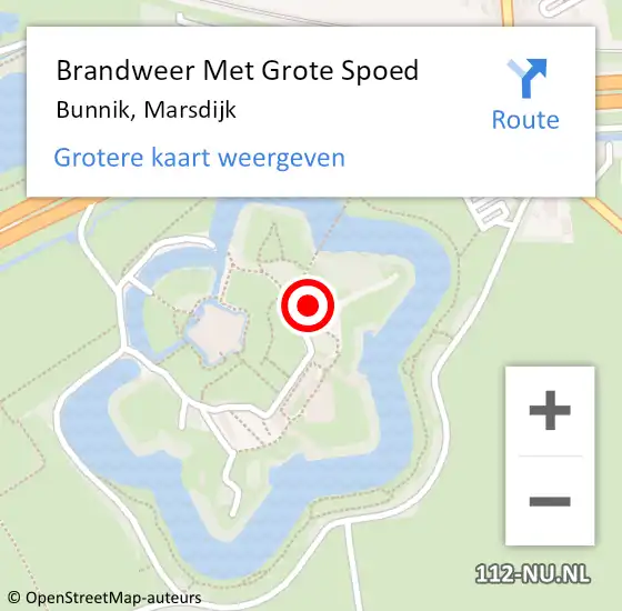 Locatie op kaart van de 112 melding: Brandweer Met Grote Spoed Naar Bunnik, Marsdijk op 27 juli 2024 17:54