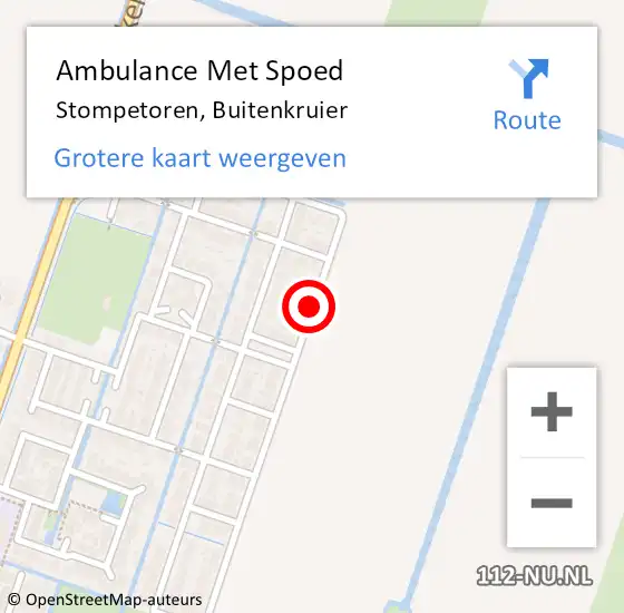 Locatie op kaart van de 112 melding: Ambulance Met Spoed Naar Stompetoren, Buitenkruier op 17 oktober 2013 15:34