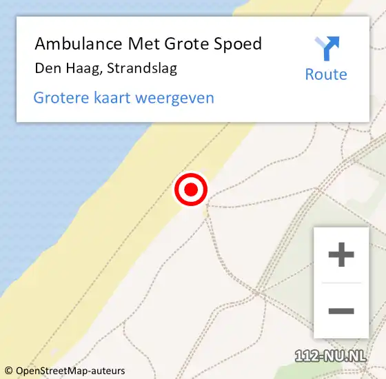 Locatie op kaart van de 112 melding: Ambulance Met Grote Spoed Naar Den Haag, Strandslag op 27 juli 2024 18:05