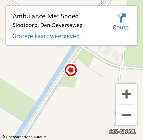 Locatie op kaart van de 112 melding: Ambulance Met Spoed Naar Slootdorp, Den Oeverseweg op 27 juli 2024 18:32