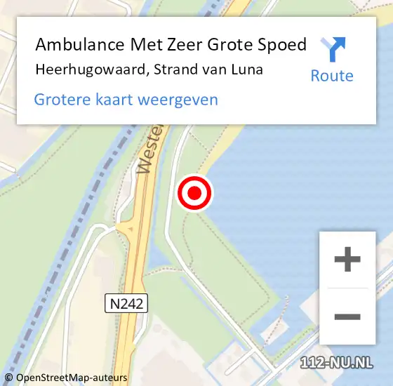 Locatie op kaart van de 112 melding: Ambulance Met Zeer Grote Spoed Naar Heerhugowaard, Strand van Luna op 27 juli 2024 18:52