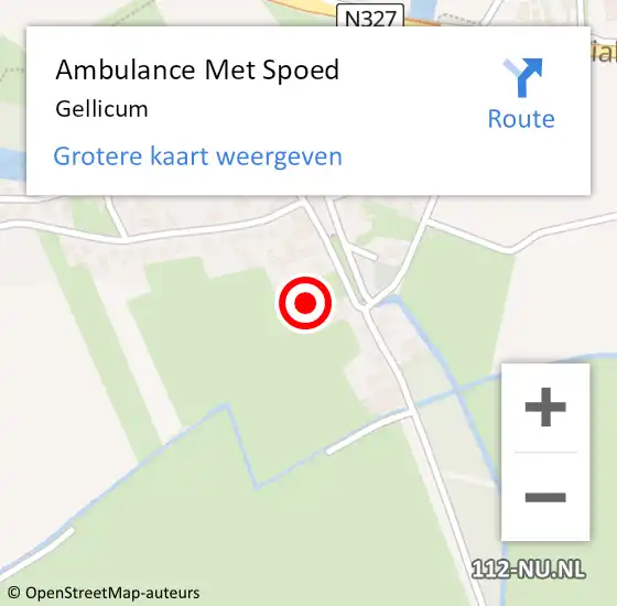 Locatie op kaart van de 112 melding: Ambulance Met Spoed Naar Gellicum op 27 juli 2024 19:07