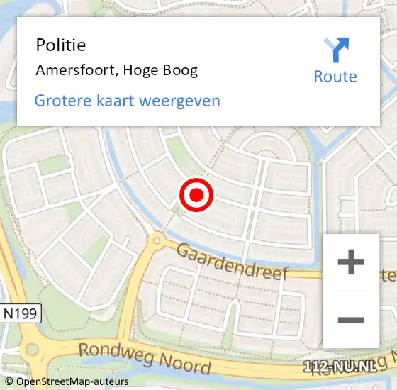 Locatie op kaart van de 112 melding: Politie Amersfoort, Hoge Boog op 27 juli 2024 19:20