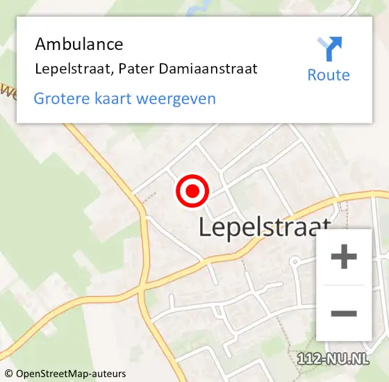 Locatie op kaart van de 112 melding: Ambulance Lepelstraat, Pater Damiaanstraat op 14 oktober 2014 14:18