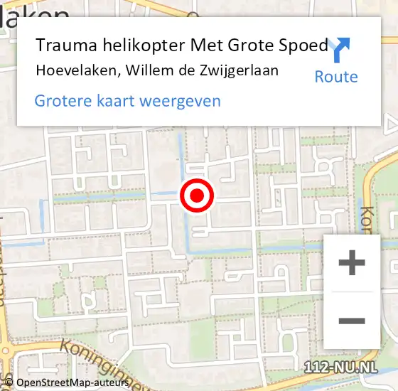 Locatie op kaart van de 112 melding: Trauma helikopter Met Grote Spoed Naar Hoevelaken, Willem de Zwijgerlaan op 27 juli 2024 22:09