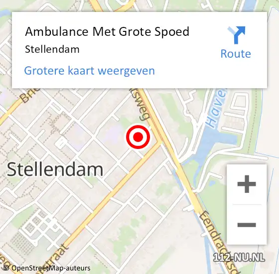 Locatie op kaart van de 112 melding: Ambulance Met Grote Spoed Naar Stellendam op 27 juli 2024 22:47