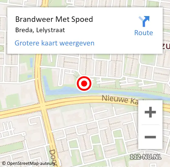 Locatie op kaart van de 112 melding: Brandweer Met Spoed Naar Breda, Lelystraat op 27 juli 2024 23:12