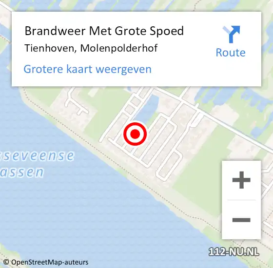 Locatie op kaart van de 112 melding: Brandweer Met Grote Spoed Naar Tienhoven, Molenpolderhof op 27 juli 2024 23:25