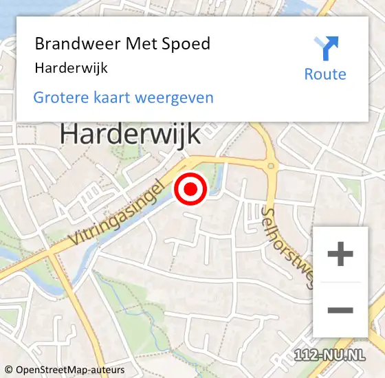 Locatie op kaart van de 112 melding: Brandweer Met Spoed Naar Harderwijk op 28 juli 2024 00:07