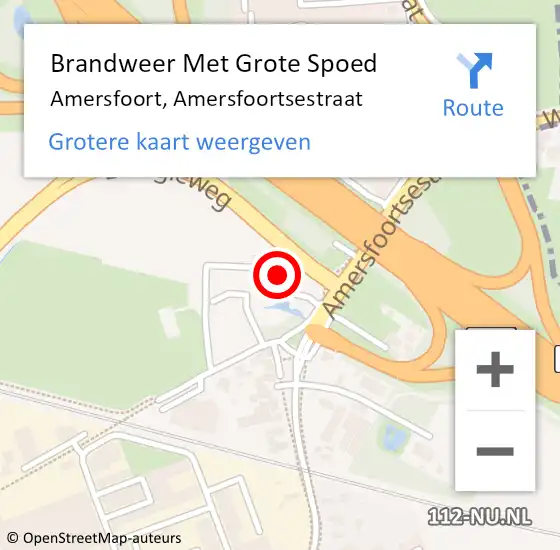 Locatie op kaart van de 112 melding: Brandweer Met Grote Spoed Naar Amersfoort, Amersfoortsestraat op 28 juli 2024 01:27