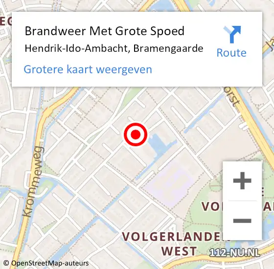 Locatie op kaart van de 112 melding: Brandweer Met Grote Spoed Naar Hendrik-Ido-Ambacht, Bramengaarde op 28 juli 2024 03:32