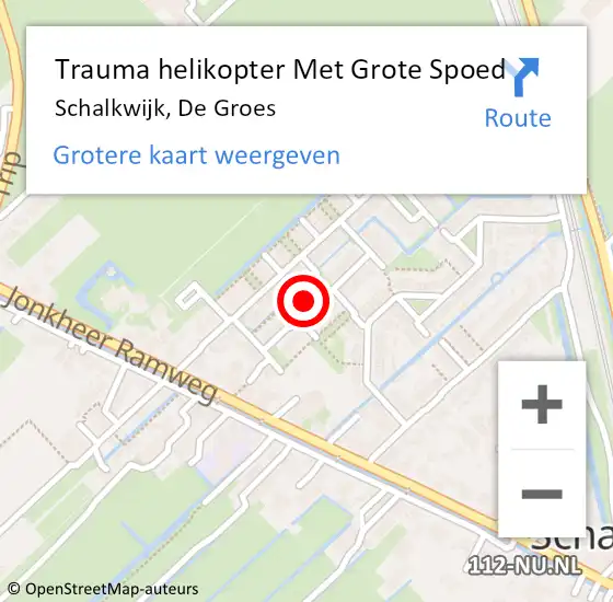 Locatie op kaart van de 112 melding: Trauma helikopter Met Grote Spoed Naar Schalkwijk, De Groes op 28 juli 2024 03:38