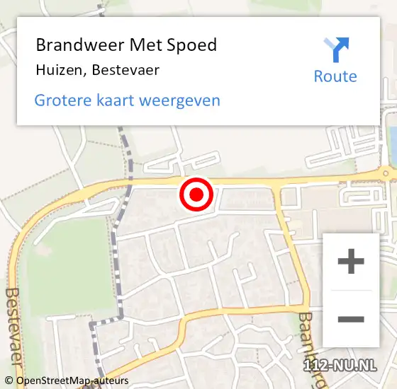 Locatie op kaart van de 112 melding: Brandweer Met Spoed Naar Huizen, Bestevaer op 28 juli 2024 03:50