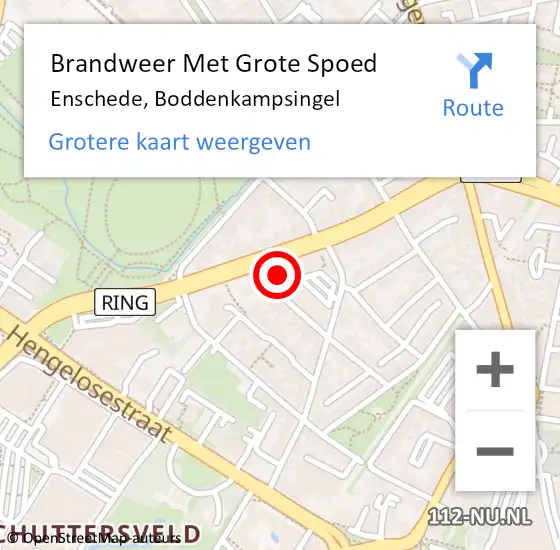 Locatie op kaart van de 112 melding: Brandweer Met Grote Spoed Naar Enschede, Boddenkampsingel op 28 juli 2024 03:58