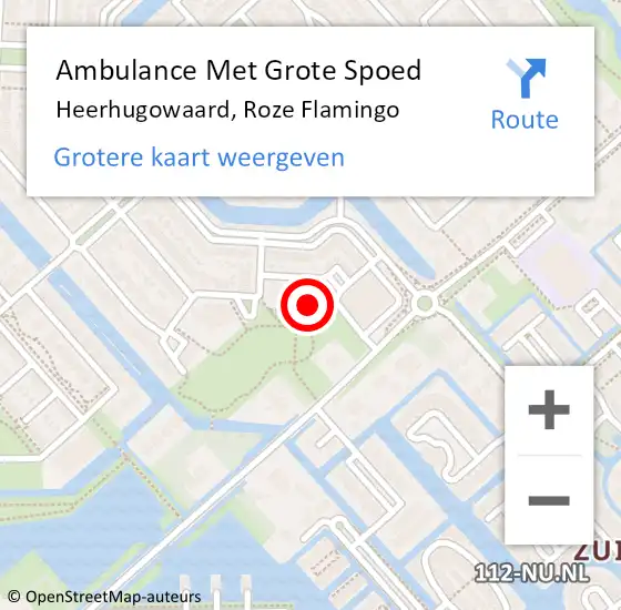 Locatie op kaart van de 112 melding: Ambulance Met Grote Spoed Naar Heerhugowaard, Roze Flamingo op 28 juli 2024 04:28