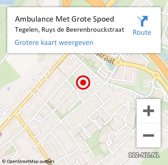 Locatie op kaart van de 112 melding: Ambulance Met Grote Spoed Naar Tegelen, Ruys de Beerenbrouckstraat op 28 juli 2024 05:56