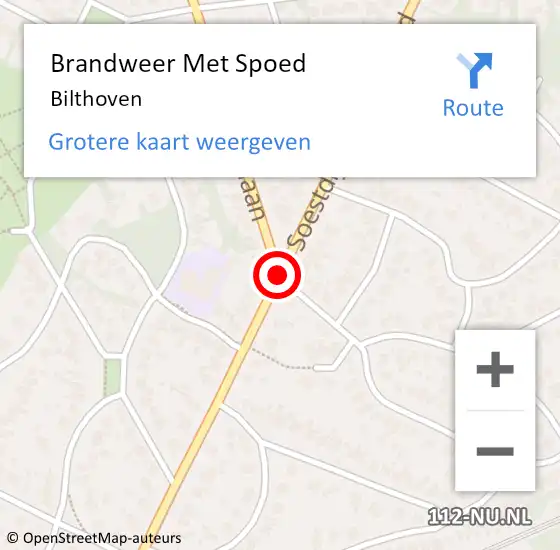 Locatie op kaart van de 112 melding: Brandweer Met Spoed Naar Bilthoven op 28 juli 2024 06:56