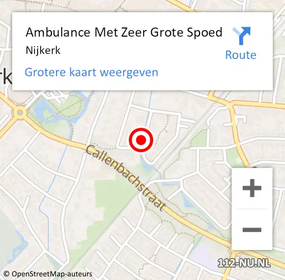 Locatie op kaart van de 112 melding: Ambulance Met Zeer Grote Spoed Naar Nijkerk op 28 juli 2024 07:55