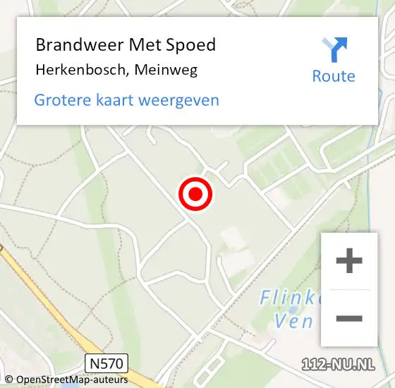 Locatie op kaart van de 112 melding: Brandweer Met Spoed Naar Herkenbosch, Meinweg op 28 juli 2024 08:57