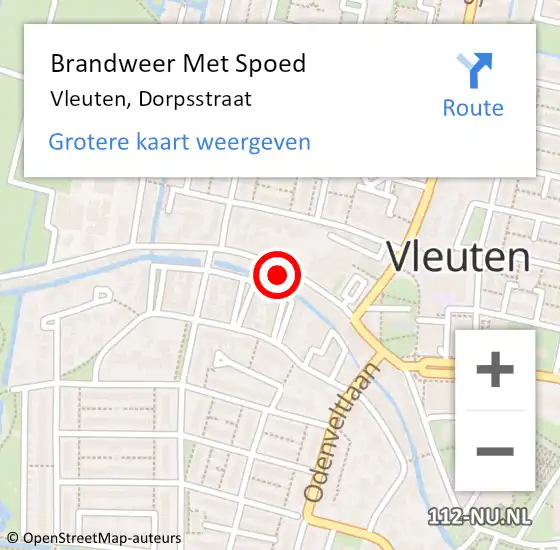 Locatie op kaart van de 112 melding: Brandweer Met Spoed Naar Vleuten, Dorpsstraat op 28 juli 2024 10:20