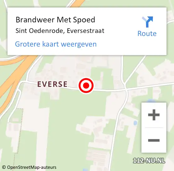 Locatie op kaart van de 112 melding: Brandweer Met Spoed Naar Sint Oedenrode, Eversestraat op 28 juli 2024 10:26