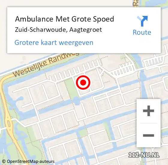 Locatie op kaart van de 112 melding: Ambulance Met Grote Spoed Naar Zuid-Scharwoude, Aagtegroet op 28 juli 2024 10:38