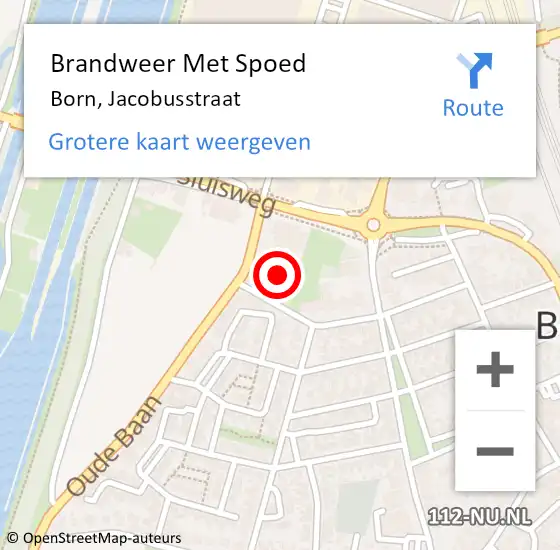 Locatie op kaart van de 112 melding: Brandweer Met Spoed Naar Born, Jacobusstraat op 28 juli 2024 10:43