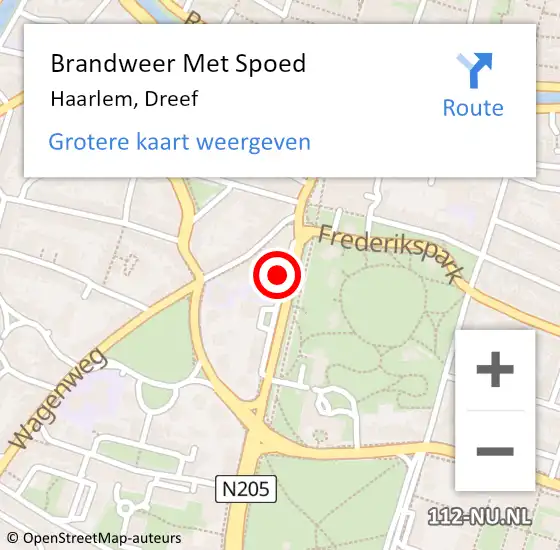 Locatie op kaart van de 112 melding: Brandweer Met Spoed Naar Haarlem, Dreef op 28 juli 2024 10:54