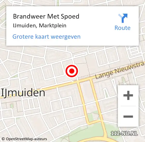 Locatie op kaart van de 112 melding: Brandweer Met Spoed Naar IJmuiden, Marktplein op 28 juli 2024 11:02