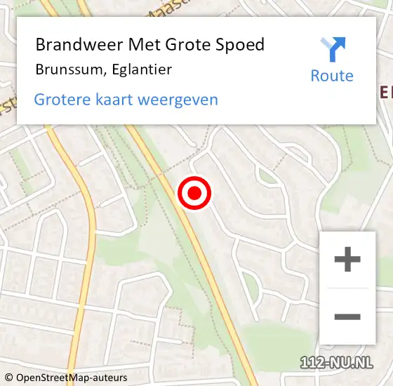 Locatie op kaart van de 112 melding: Brandweer Met Grote Spoed Naar Brunssum, Eglantier op 28 juli 2024 11:27