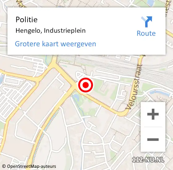 Locatie op kaart van de 112 melding: Politie Hengelo, Industrieplein op 28 juli 2024 11:35