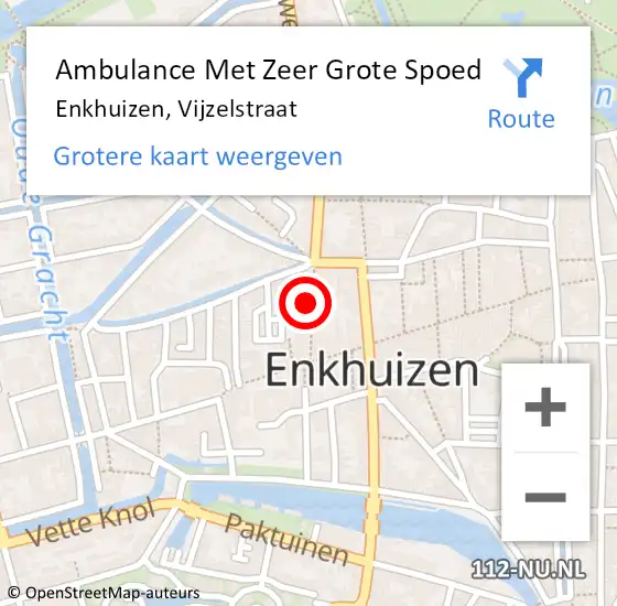 Locatie op kaart van de 112 melding: Ambulance Met Zeer Grote Spoed Naar Enkhuizen, Vijzelstraat op 28 juli 2024 12:22
