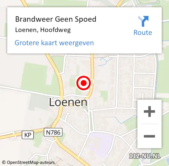 Locatie op kaart van de 112 melding: Brandweer Geen Spoed Naar Loenen, Hoofdweg op 28 juli 2024 13:07