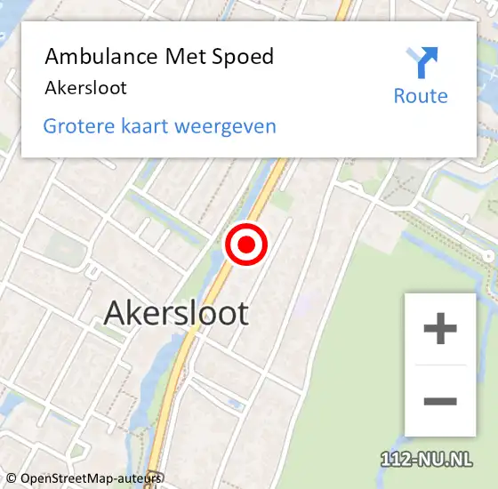 Locatie op kaart van de 112 melding: Ambulance Met Spoed Naar Akersloot op 28 juli 2024 13:32