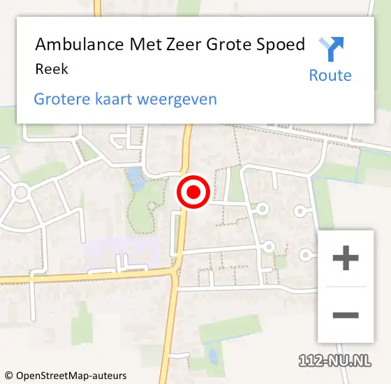 Locatie op kaart van de 112 melding: Ambulance Met Zeer Grote Spoed Naar Reek op 28 juli 2024 13:49