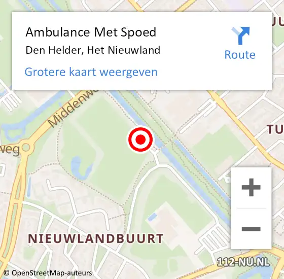 Locatie op kaart van de 112 melding: Ambulance Met Spoed Naar Den Helder, Het Nieuwland op 28 juli 2024 14:03