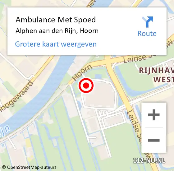 Locatie op kaart van de 112 melding: Ambulance Met Spoed Naar Alphen aan den Rijn, Hoorn op 28 juli 2024 14:25