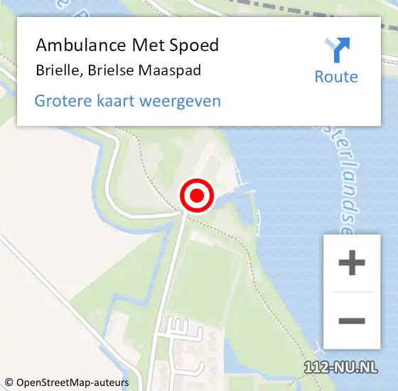 Locatie op kaart van de 112 melding: Ambulance Met Spoed Naar Brielle, Brielse Maaspad op 28 juli 2024 15:04