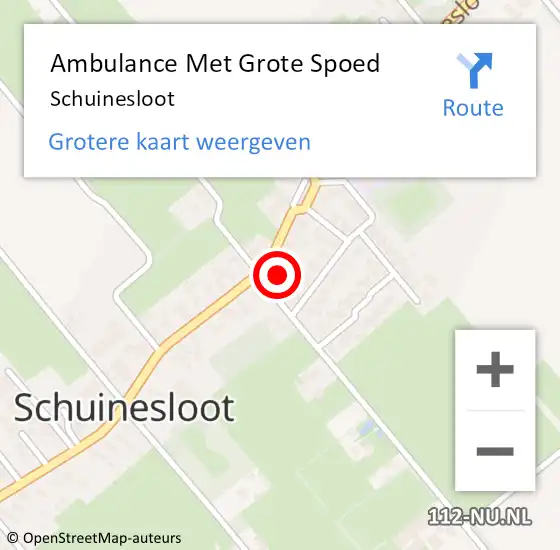 Locatie op kaart van de 112 melding: Ambulance Met Grote Spoed Naar Schuinesloot op 28 juli 2024 15:37