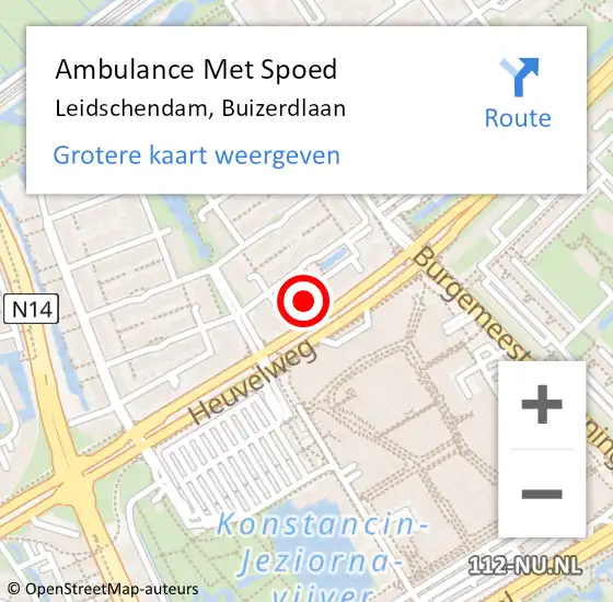 Locatie op kaart van de 112 melding: Ambulance Met Spoed Naar Leidschendam, Buizerdlaan op 28 juli 2024 15:44