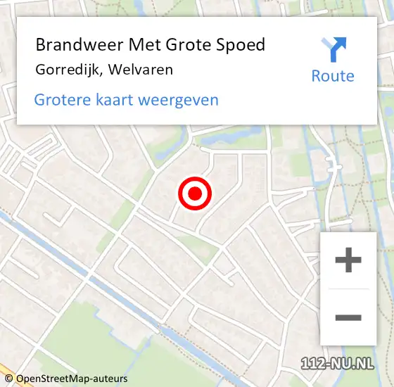 Locatie op kaart van de 112 melding: Brandweer Met Grote Spoed Naar Gorredijk, Welvaren op 28 juli 2024 15:50