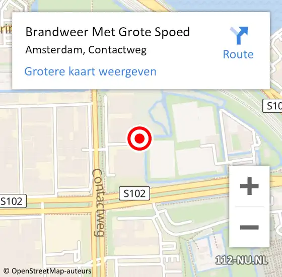 Locatie op kaart van de 112 melding: Brandweer Met Grote Spoed Naar Amsterdam, Contactweg op 28 juli 2024 16:23