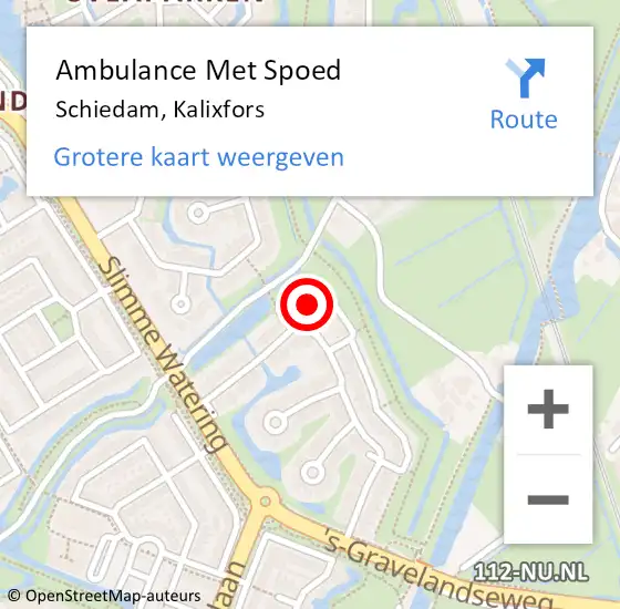 Locatie op kaart van de 112 melding: Ambulance Met Spoed Naar Schiedam, Kalixfors op 28 juli 2024 17:10