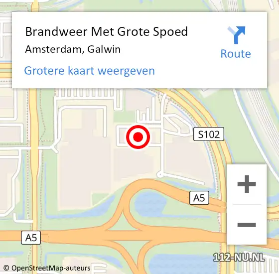 Locatie op kaart van de 112 melding: Brandweer Met Grote Spoed Naar Amsterdam, Galwin op 28 juli 2024 17:37