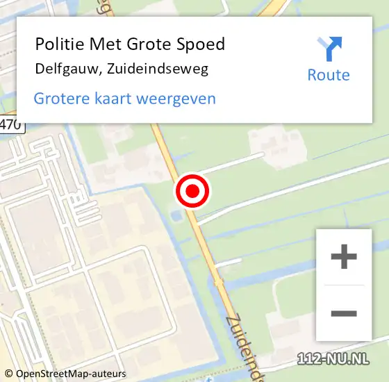 Locatie op kaart van de 112 melding: Politie Met Grote Spoed Naar Delfgauw, Zuideindseweg op 28 juli 2024 18:27