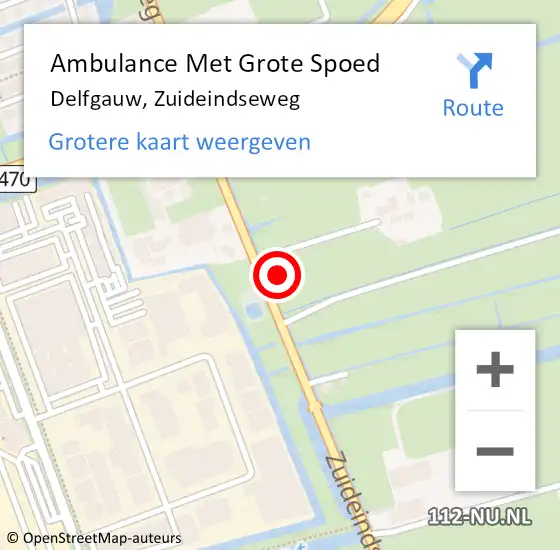 Locatie op kaart van de 112 melding: Ambulance Met Grote Spoed Naar Delfgauw, Zuideindseweg op 28 juli 2024 18:30