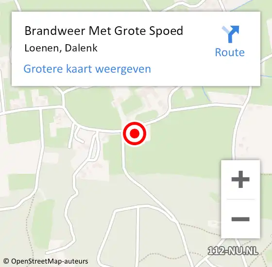 Locatie op kaart van de 112 melding: Brandweer Met Grote Spoed Naar Loenen, Dalenk op 28 juli 2024 18:51