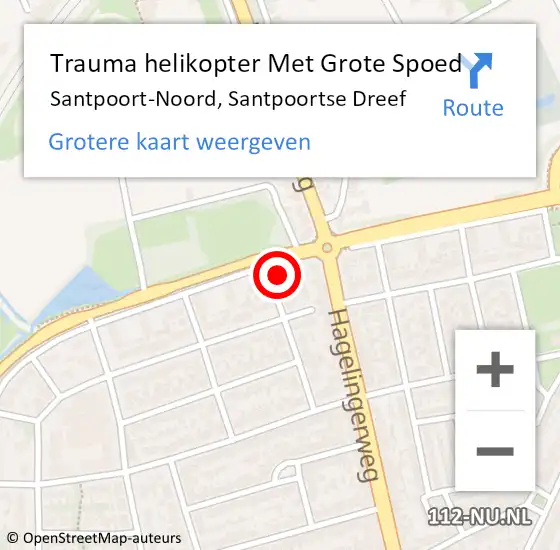 Locatie op kaart van de 112 melding: Trauma helikopter Met Grote Spoed Naar Santpoort-Noord, Santpoortse Dreef op 28 juli 2024 18:53