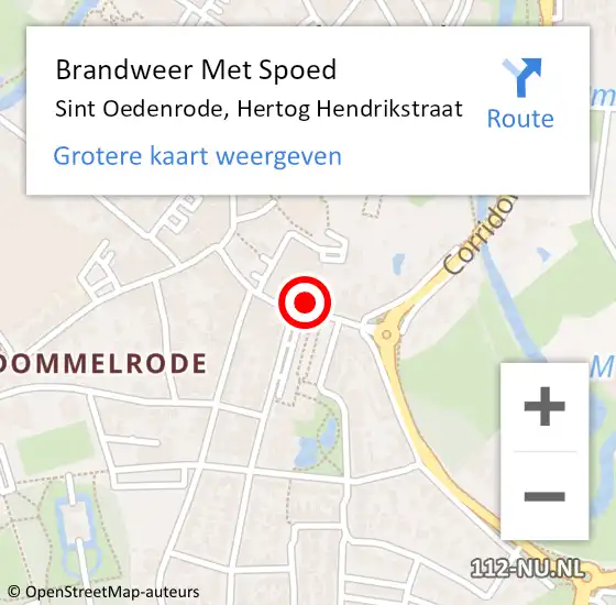 Locatie op kaart van de 112 melding: Brandweer Met Spoed Naar Sint Oedenrode, Hertog Hendrikstraat op 28 juli 2024 19:09